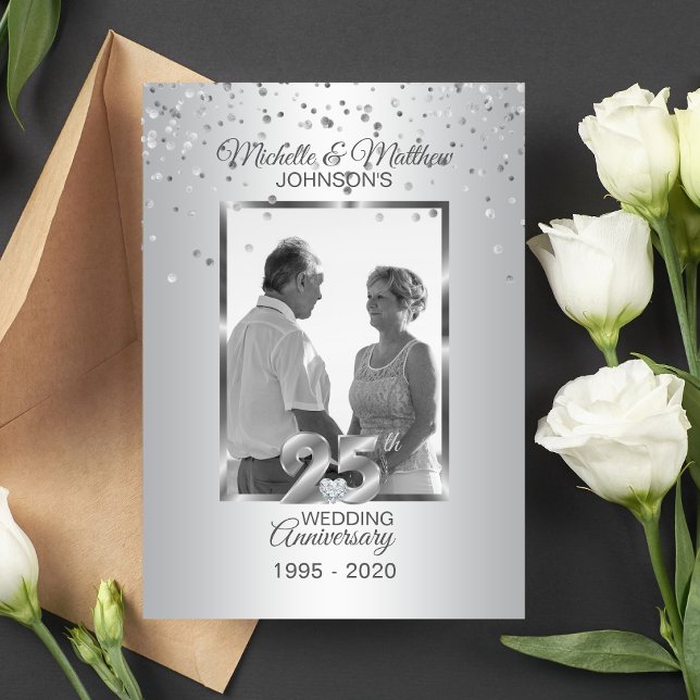 Personalized 25th Silver Wedding Anniversary PHOTO Invitation (Creator Uploaded)