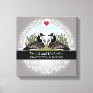 Personalized 25th Wedding Anniversary, Geese Canvas Print