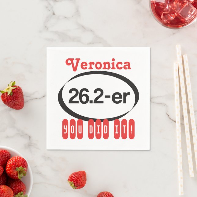 Personalized 26.2-er © Marathoner Funny Marathon Napkin (Insitu)