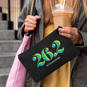 Personalized 26.2 Marathon Running Bold Text Black Accessory Pouch
