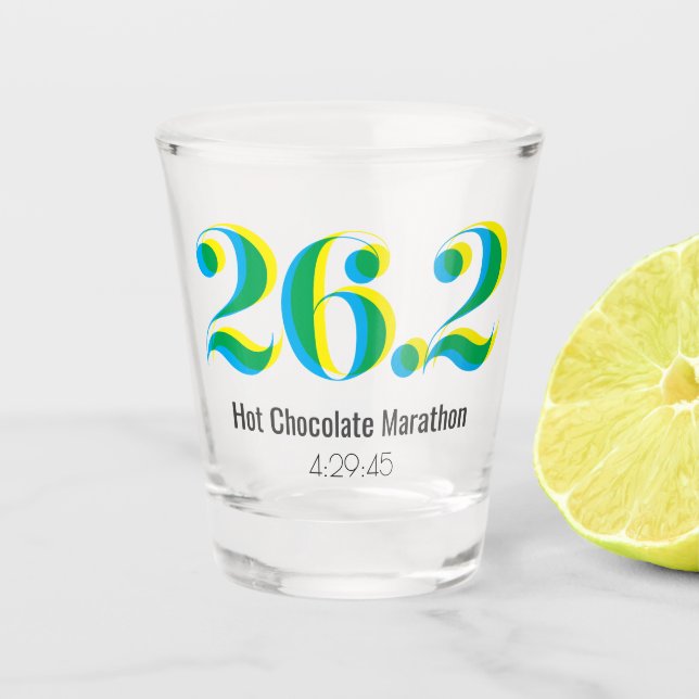 Personalized 26.2 Marathon Running Bold Text Shot Glass (Front)