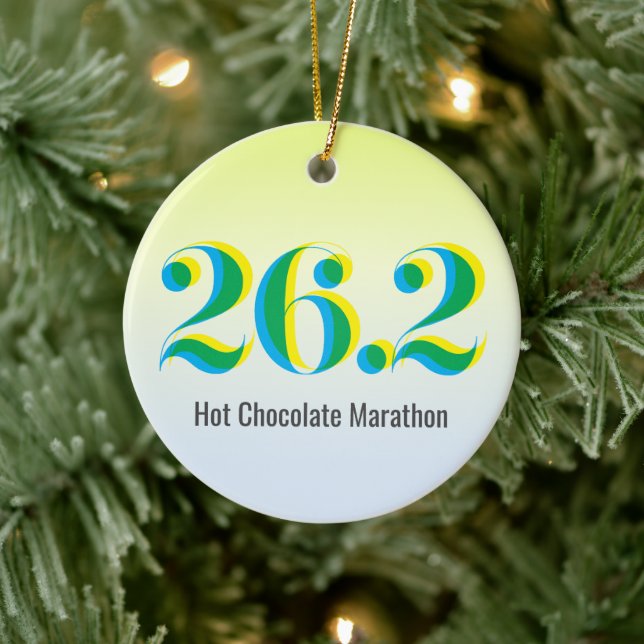 Personalized 26.2 Marathon Running Photo Ceramic Ornament (Tree)