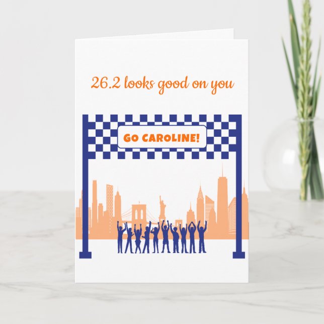 Personalized 26.2 New York City Marathon Congrats  Card (Front)