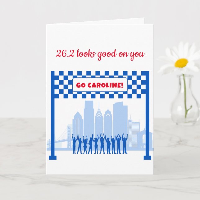 Personalized 26.2 Philadelphia Marathon Congrats  Card (Small Plant)