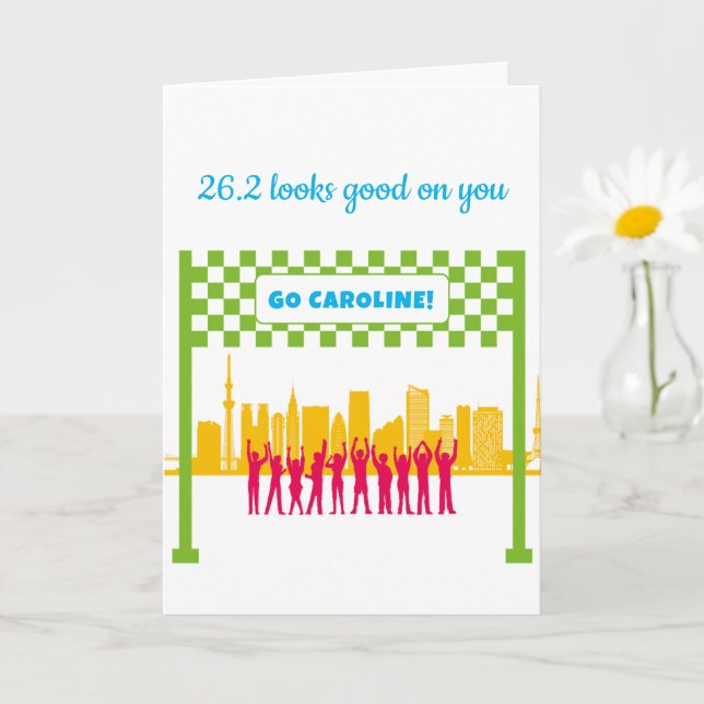 Personalized 26.2 Tokyo Japan Marathon Congrats  Card (Small Plant)