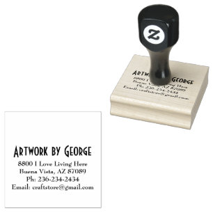 Personalized 2.5 x 2.5 Wood Stamp