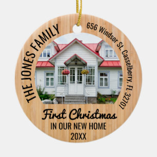 Personalized 2 Photo Christmas First Home 2021 Ceramic Ornament