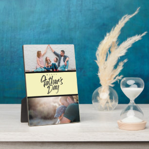Personalized 2 Photo Collage Father's Day gift Pla Plaque