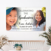 Personalized 2 Photo Collage Script Graduation