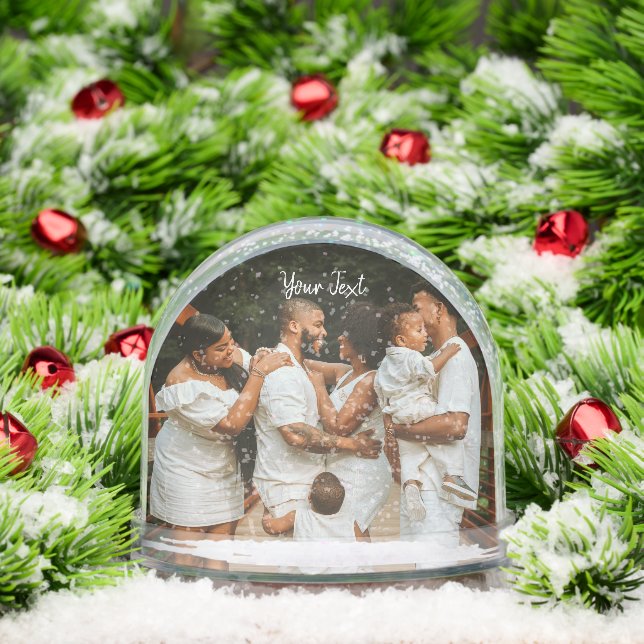 Personalized 2 Photo & Custom Text Template  Snowglobe (Christmas)