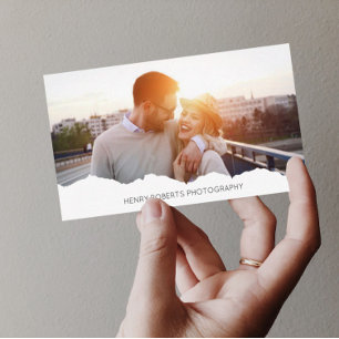 Personalized 2 Photo Elegant Photographer Business Card