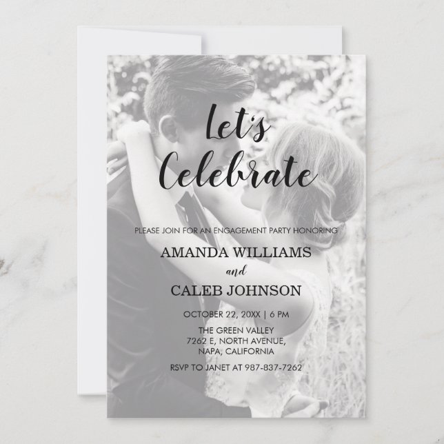 Personalized 2 Photo Engagement Party Invitation (Front)