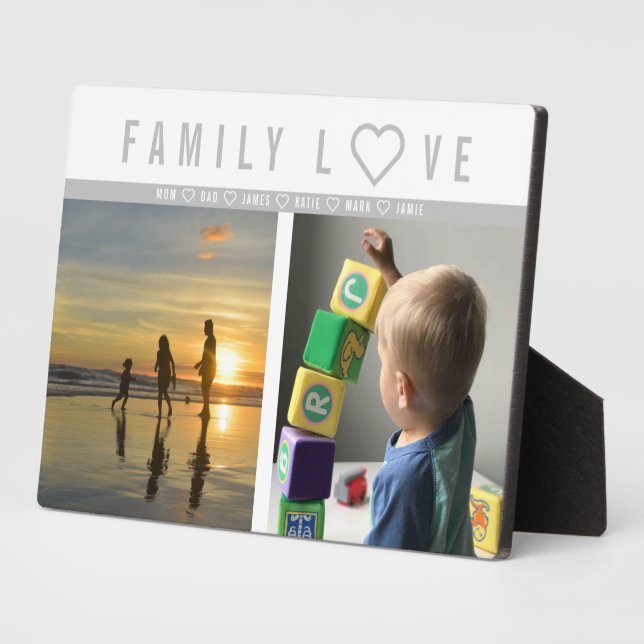 Personalized 2 Photo Family Love Memories Plaque (Side)