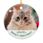 Personalized 2 Photo Pet Cat Meowy Christmas 