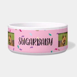 Personalized 2-Photo Pink Party Sprinkles Pattern