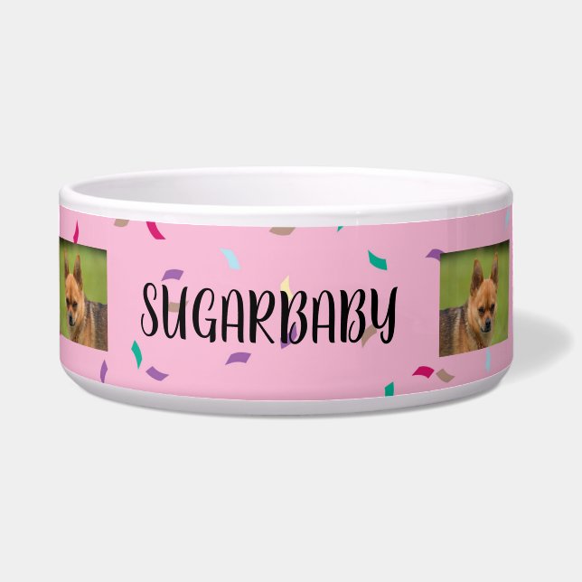 Personalized 2-Photo Pink Party Sprinkles Pattern (Front)