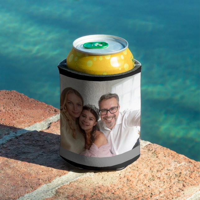 Personalized 2 Photo Template Double Sided Can Coo Cooler (In Situ Pool)