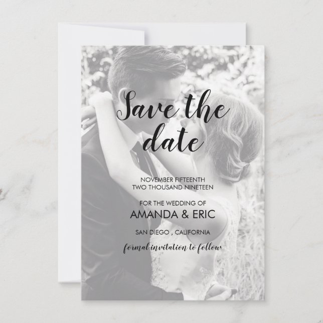 Personalized 2 Photo Wedding Save the Date Card (Front)