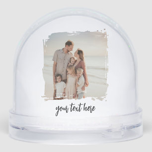 Personalized 2 Photo Xmas Custom Text Picture Gift Snowglobe