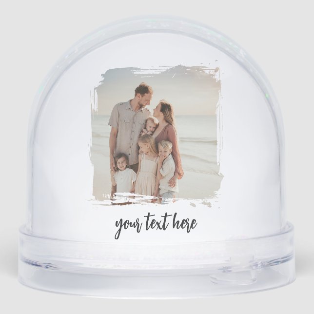 Personalized 2 Photo Xmas Custom Text Picture Gift Snowglobe (Back)
