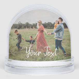 Personalized 2 Photos & Custom Text Template Snowglobe