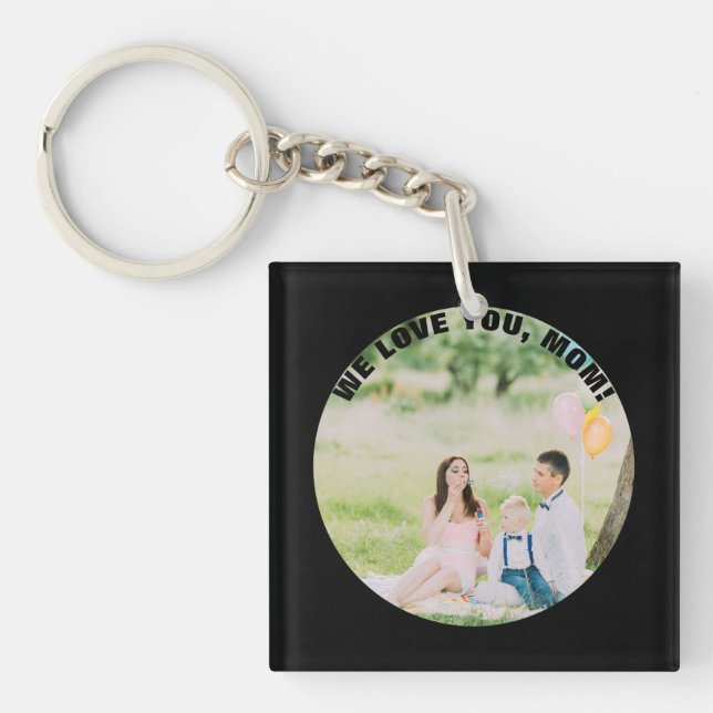 Personalized 2 Photos | For Mom on Mother's Day Keychain (Front)