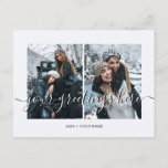 Personalized 2 photos Universal Greetings Postcard<br><div class="desc">Personalized 2 best friends,  weddings or family photos Universal Greetings Postcards featuring a stylish photo collage with 2 customized images,  your greetings message in elegant handwritten script font,  your name,  date,  year,  message on the back in a modern and simple sans serif font.</div>