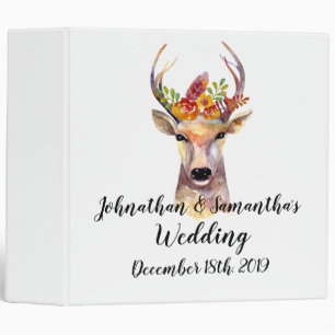 Personalized 2" Wedding Binder boho deer Buck Head