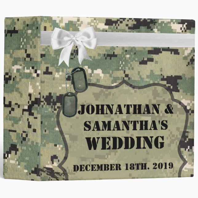 Personalized 2" Wedding Binder Navy Type III Three (Front/Spine)