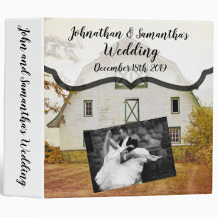 Personalized 2" Wedding Binder Sunset Barn Country