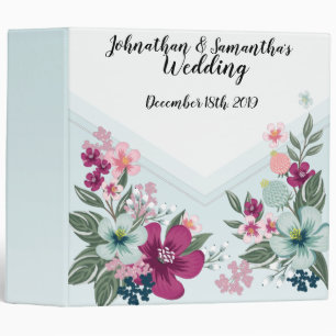 Personalized 2" Wedding Binder Tropical Flower on