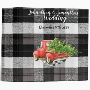 Personalized 2" Wedding Binder Xmas Truck Baffalo