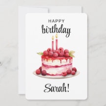 Personalized 2nd Birthday Cake Card Baby Girl