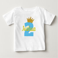 Personalized 2nd Birthday Crown Boy's Shirt