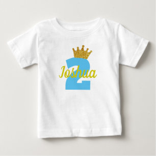 Personalized 2nd Birthday Crown Boy's Shirt