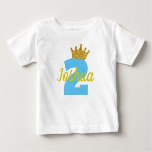 Personalized 2nd Birthday Crown Boy's Shirt
