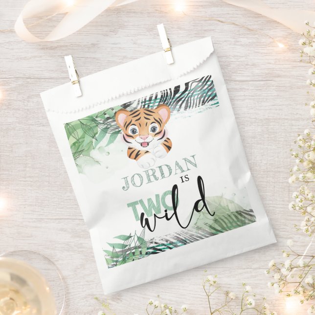 Personalized 2nd Birthday Lion Jungle Favour Bag (Clipped)