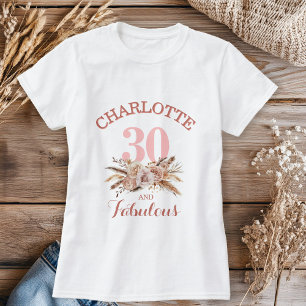 Personalized, 30 and Fabulous Flower T-Shirt