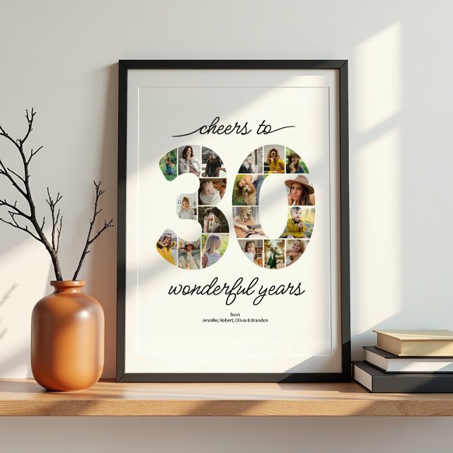 Personalized 30 Photo Collage Celebration Poster (Creator Uploaded)