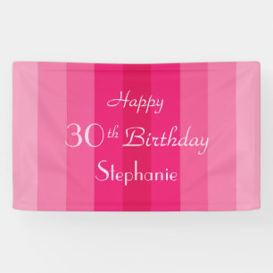 Personalized 30th 35th Birthday Sign Pink Stripe