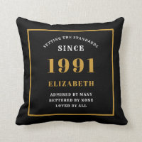 Personalized 30th Birthday 1991 Elegant Chic Black