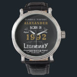 Personalized 30th Birthday 1992 Vintage Black Gold Watch<br><div class="desc">A personalized unique watch for that special birthday person. Add the name to this vintage retro style design for a custom birthday gift. Easily edit the name and year with the template provided. A wonderful custom birthday gift. More gifts and party supplies for that party celebration available with the "Legendary"...</div>