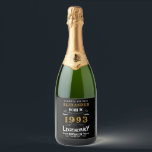 Personalized 30th Birthday 1993 Add Name Legendary Sparkling Wine Label<br><div class="desc">Personalized birthday born in 1993. Add your name birthday sparkling wine bottle labels. Edit the name and year with the template provided. A wonderful custom black birthday idea. More gifts and party supplies available with the "Legendary" design in the store.</div>
