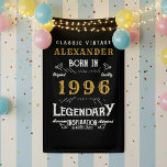 Personalized 30th Birthday 1996 Vintage Legend Banner<br><div class="desc">A personalized classic party banner for that special birthday born in 1996 and turning 30. Add the name to this vintage retro style black, white and gold design for a custom birthday gift. Easily edit the name and year with the template provided. A wonderful custom black birthday gift. More gifts...</div>