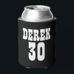 Personalized 30th Birthday Black White Can Cooler<br><div class="desc">Personalized 30th Birthday Black White Can Cooler</div>