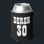 Personalized 30th Birthday Black White Can Cooler<br><div class="desc">Personalized 30th Birthday Black White Can Cooler</div>
