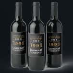 Personalized 30th Birthday Born 1995 Vintage Black Wine Label<br><div class="desc">A personalized classic wine bottle label design for that birthday celebration for somebody born in 1995 and turning 30. Add the name to this vintage retro style black, white and gold design for a custom 30th birthday gift. Easily edit the name and year with the template provided. A wonderful custom...</div>