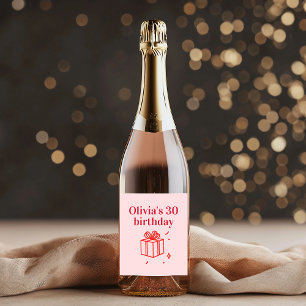 Personalized 30th Birthday    Cheers to to Thirty  Sparkling Wine Label
