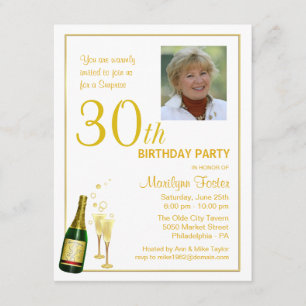Personalized 30th Birthday Party Photo Invitations