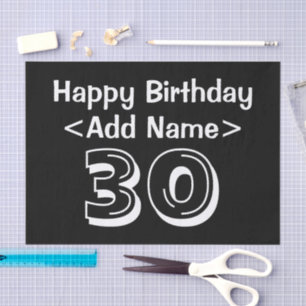 Personalized 30th Birthday Themed Tissue Paper